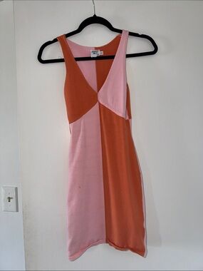 Princess Polly Pink & Rust Colorblock Mini Dress